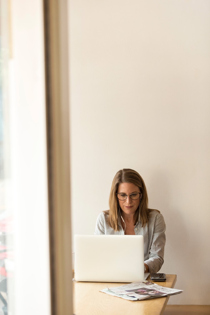 Finance manager reviewing company spend