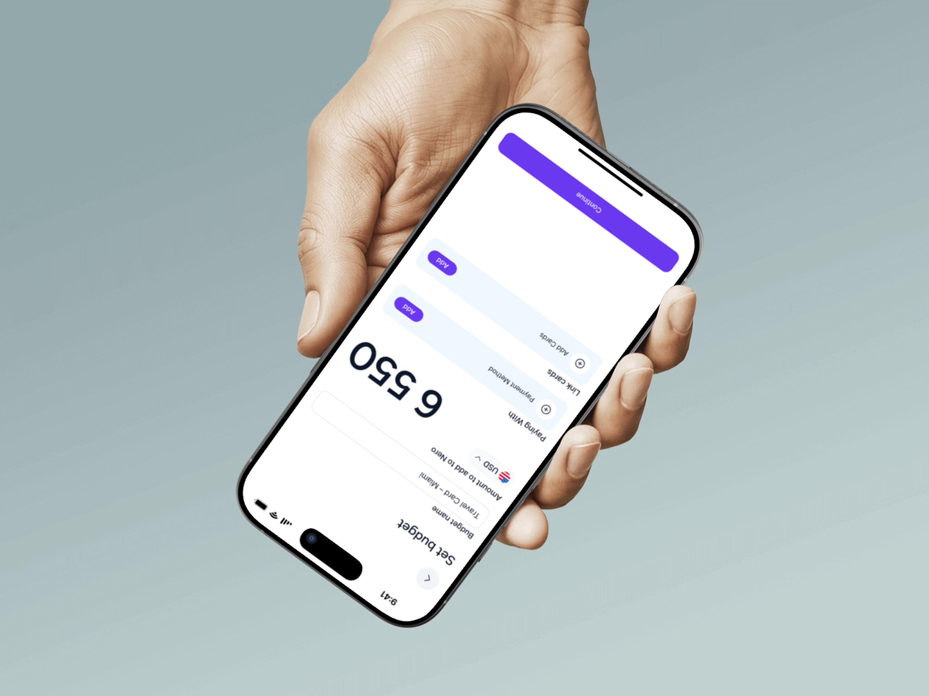 Phone showing a travel budget